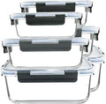 Extra Large Glass Food Storage Containers Set with Lids – 6 Pack (74.7oz / 40.9oz / 19.3oz)