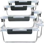 Extra Large Glass Food Storage Containers Set with Lids – 6 Pack (74.7oz / 40.9oz / 19.3oz)