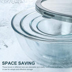 Glass Mixing Bowls with Lids – 4-Pack Nesting Set (0.8, 1.7, 2.9, 4.8 Qt)