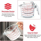 Glass Measuring Cups with Lids – 6-Piece Set (1-Cup, 2-Cup, 4-Cup)