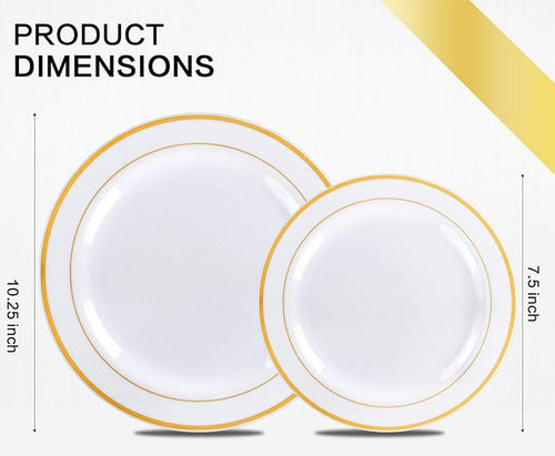 175-Piece Gold Disposable Dinnerware Set – Serves 25 Guests