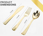 350-Piece Gold Disposable Dinnerware Set – Serves 50 Guests