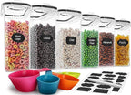Airtight Cereal Container Set – 6-Pack, 4L / 135.2oz Each with Measuring Tools