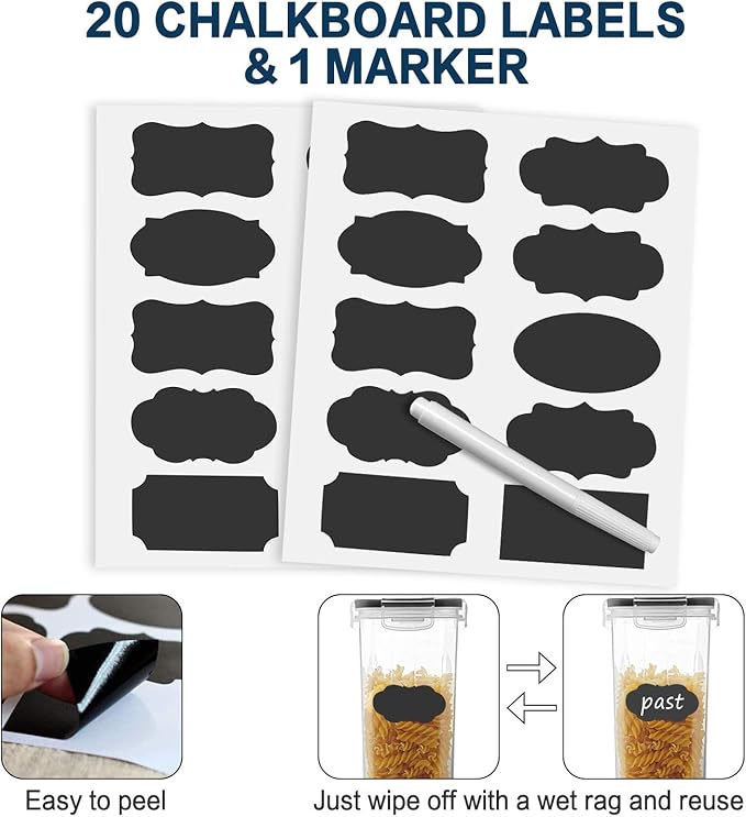 Airtight Cereal Container Set – 6-Pack, 4L / 135.2oz Each with Measuring Tools