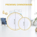 Gold Rim Plastic Plates – 100-Piece Set (50 Dinner + 50 Dessert Plates)