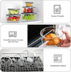 Round Glass Food Storage Containers with Lids – 8-Pack (1, 2, 4 & 7-Cup)