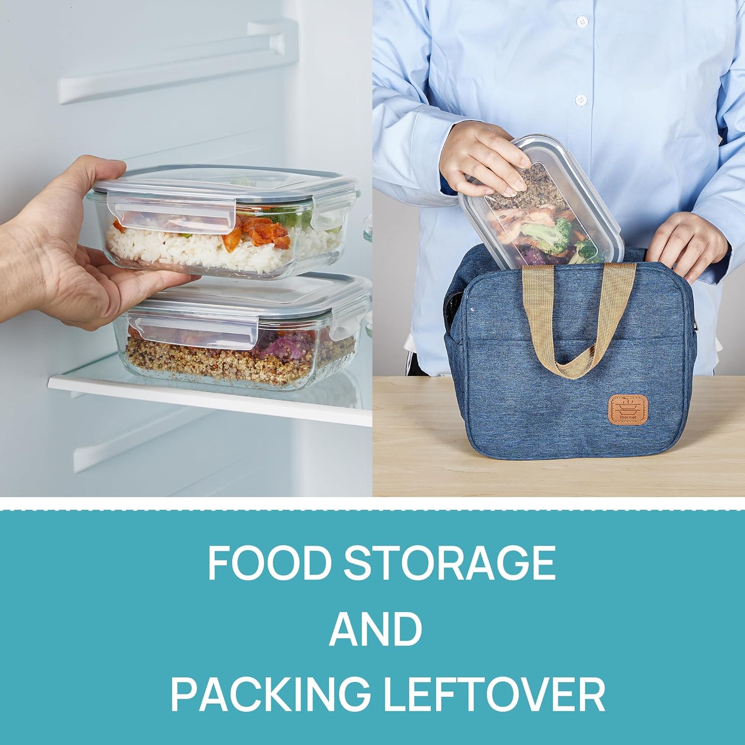 5-Pack 22oz Glass Meal Prep Containers with Snap Lids – Grey