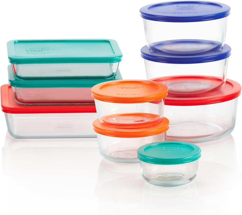 9-Pack Mixed Size Glass Food Storage Set with Lids
