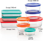 9-Pack Mixed Size Glass Food Storage Set with Lids