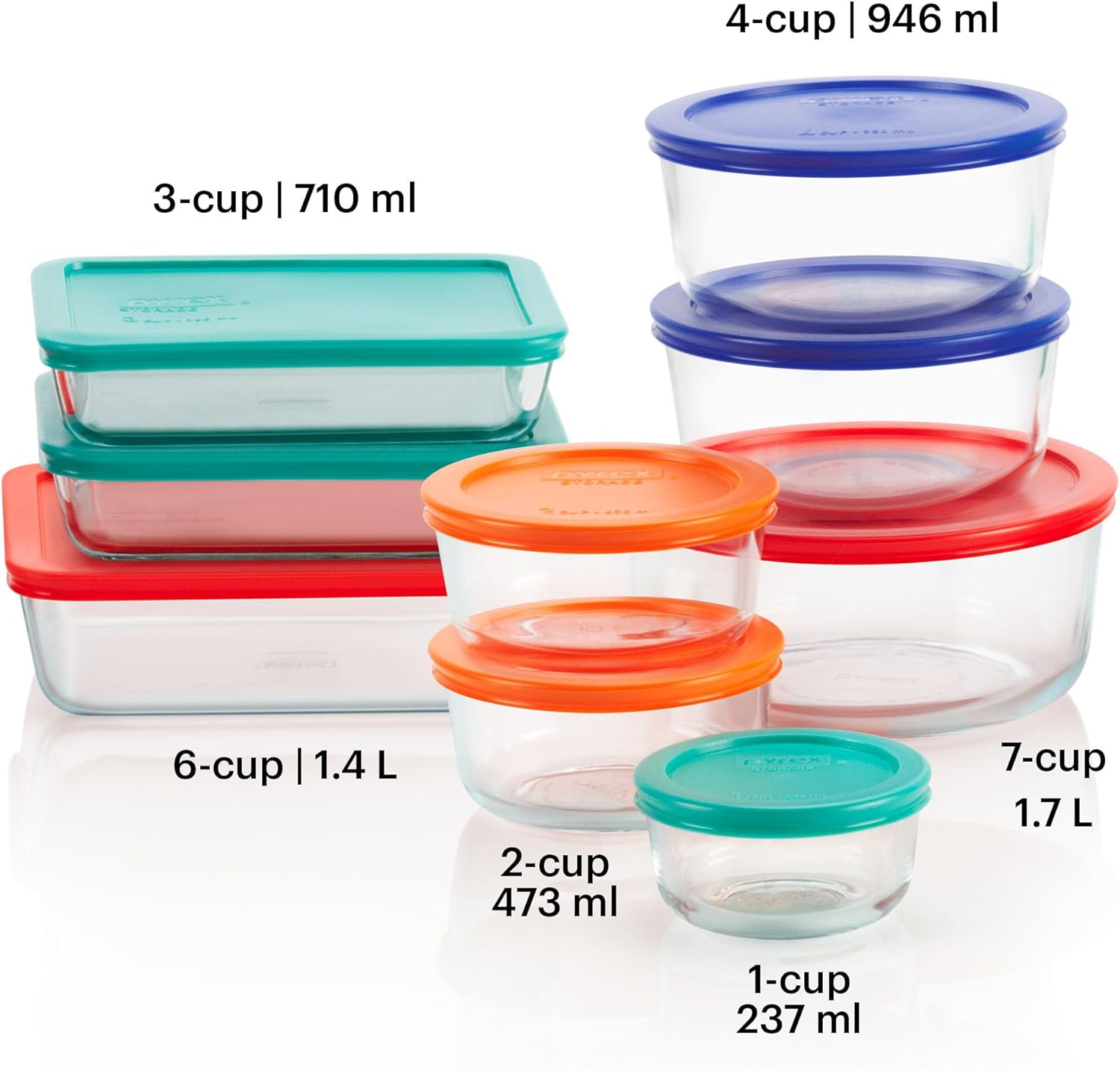 9-Pack Mixed Size Glass Food Storage Set with Lids