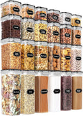 24-Piece Airtight Food Storage Canister Set with Lids, Labels & Marker