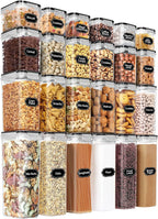 24-Piece Airtight Food Storage Canister Set with Lids, Labels & Marker