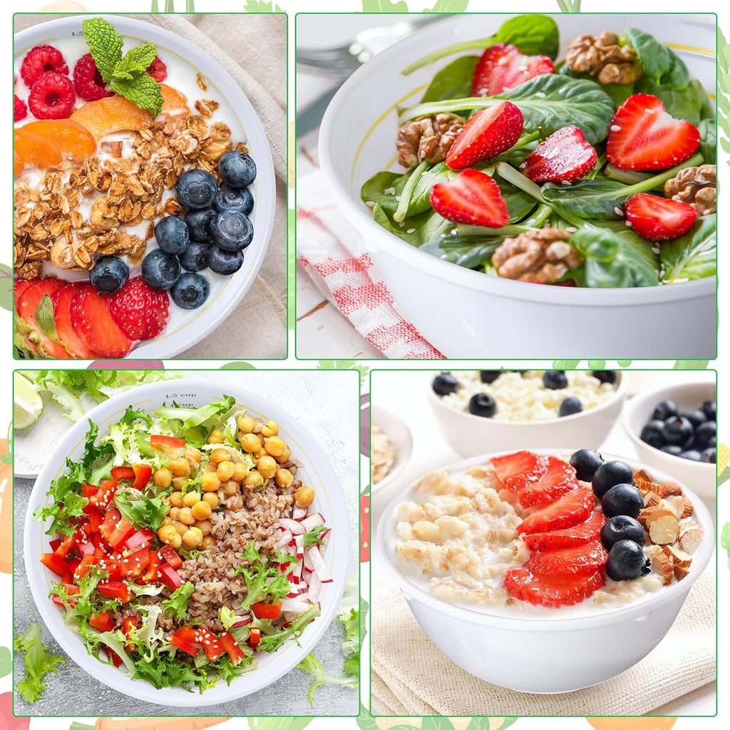 4-Piece Portion Control Bowl Set – Measuring Bowls for Healthy Eating | Classic Style