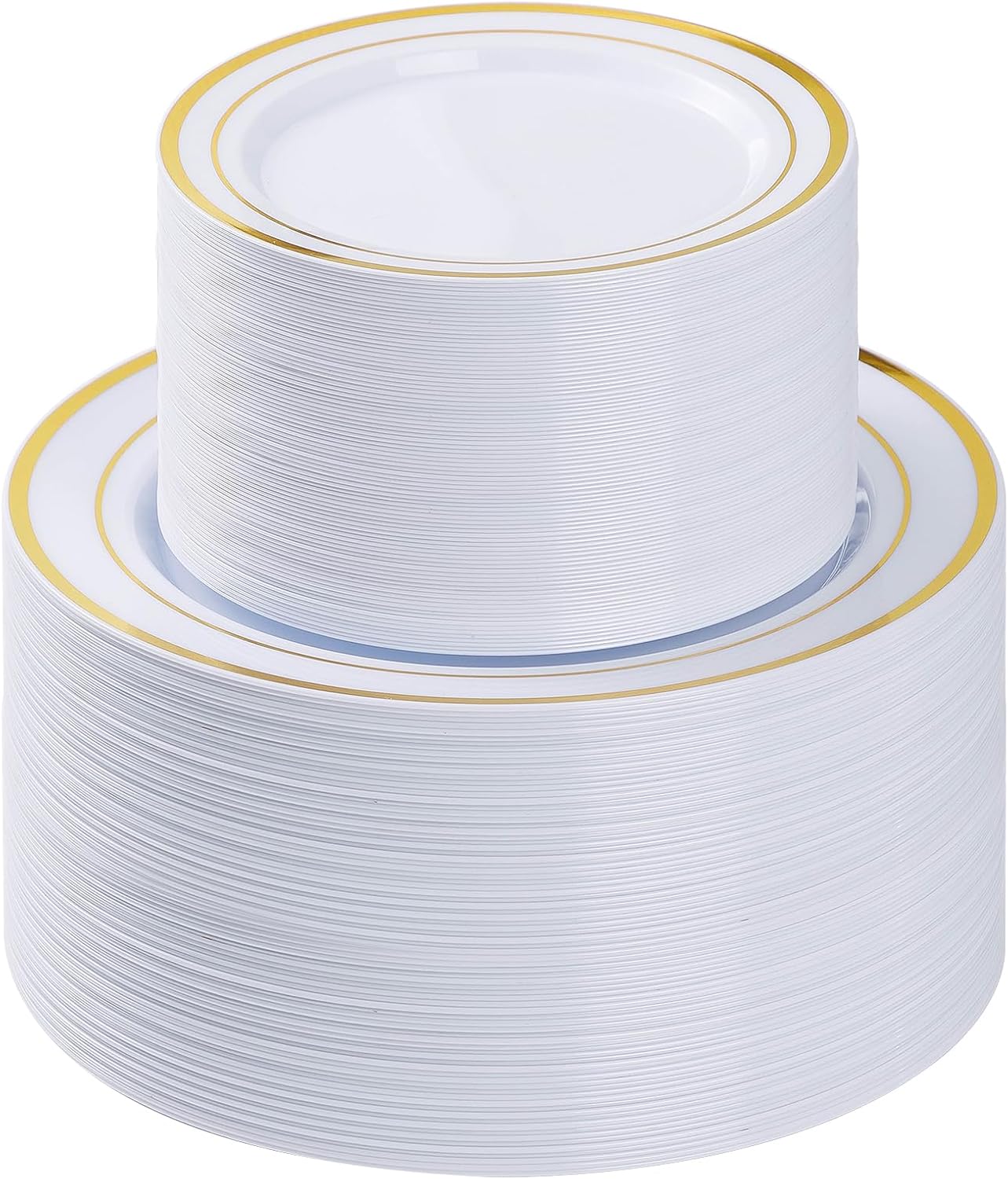 200-Piece Gold Disposable Party Plates – 100 Dinner + 100 Dessert Plates